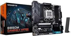 GIGABYTE B850M Gaming X WIFI6E AMD AM5 LGA 1718 Motherboard, mATX, DDR5, 2X M.2, PCIe 5.0, USB-C, WIFI6E, 2.5GbE LAN, EZ-Latch, 5-Year Warranty