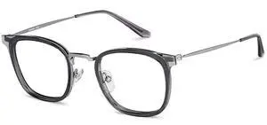 Lenskart Blu | Zero Power Bluecut & Antiglare Computer Eyeglasses | Grey Full Rim Square | For Men and Women | Medium - LB E13529