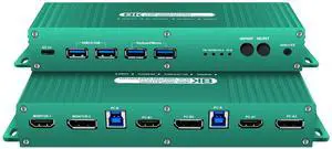 Kvm Switch displayport hdmi 5k 240hz Hotkey Switching PC Switch 2 Monitors 2 Computers displayport hdmi 1440P 120Hz 144hz 240hz Dual Monitor kvm Switches dp hdmi2.1 FreeSync G-SYNC