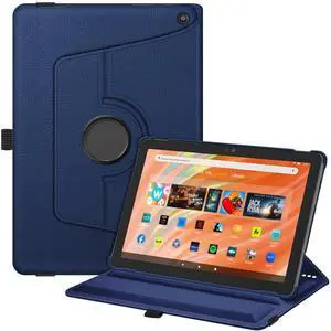 Fintie Case for All-New Amazon Fire HD 10 Tablet (13th Generation 10.1", 2023 Release)- 360 Degree Rotating Swivel Stand Cover with Dual Auto Sleep/Wake, Navy