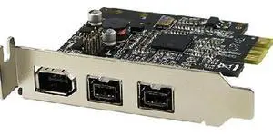 Syba Low Profile PCI-Express Firewire Card with Two 1394b Ports and One 1394a Port (2B1A), TI Chipset, Extra Regular Bracket SD-PEX30009