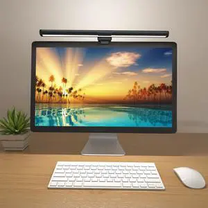 OOWOLF Monitor Light Bar Pack of 2 Screen Lights Bar, High CRI Desk Lamp for Eye-Caring, No Glare,Dual Lights,Filter Blue-Light,3-Color Mode, Memory Dimming,e-Reading Task Lamps,Computer Lanp for Desk