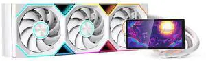 Jungle Leopard PF 360 CPU Water AIO Cooler Liquid Cooling|5.5-inch LCD Magnetic Screen|360mm ARGB Infinity Mirror 2000RPM PWM Fan|Lower Noise 30DBA|for Intel LGA1851/1700/1200/115X AMD AM4/AM5-White
