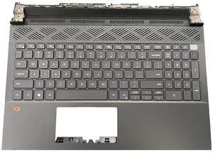 D-KXCPELE Replacement Laptop Palmrest for Dell G15 5510 5511 5515 Upper Case Cover with Colorful Backlit Keyboard 04R6Y3 4R6Y3 0NYJ0D NYJ0D (Black)