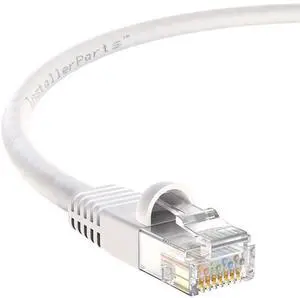 InstallerParts CAT6 Cable UTP Booted [White] - 5 FT, 10 Pack - Professional Series - 10Gbps, Cat6 Patch Cable, Network, Internet