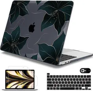 Mektron for MacBook Pro 13-inch Case 2022 2021 2020 Release A2338 M2 M1 A2289 A2251, Printed Plastic Hard Shell Cover for New MacBook Pro 13.3-inch Touch Bar Fits Touch IDFloral C218