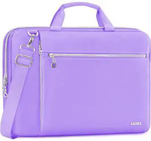 Lausiax Laptop Case Bag Women Men Computer Sleeve Compatible with MacBook/Dell/HP/Acer/ASUS/LG, Waterproof Shoulder Carrying Briefcase, Purple, 15.6-16 Inch