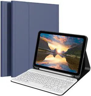 Ocricll Case with Keyboard for Samsung Galaxy Tab A9+ / A9 Plus 5G 2023 (Model: SM-X210/X215/X216/X218), [Support 3 System] Magnetic Detachable Wireless Keyboard for Galaxy Tablet 11, Navy