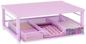 Gugsey Small Laptop Stand for Desk, Monitor Stand, Office Desk Accessories, Computer Desktop Stand with Drawer for Home, Office, School (Purple)