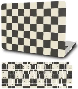 Case Compatible with MacBook Air 13 inch Models A1369 A1466 Older Version 2017 2016 2015 2014 2013 2012 2011 2010, Protective Hard Plastic Laptop Shell Case and Keyboard Skin, Checkerboard