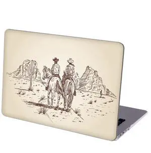 MINGDAO Case Compatible with MacBook Air 13 inch Retina Display with Touch ID, Hard Protective Shell with Keyboard Cover (M1 A2337 A2179 A1932, 2018 2019 2020 Release) - Wild West Desert Cowboys-1