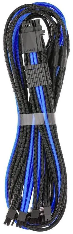 CableMod C-Series Pro ModMesh Sleeved 12V-2x6 12VHPWR StealthSense PCIe Cable for Corsair Type 5 RMX Shift (16 to 4 x 8-pin, Black + Blue)