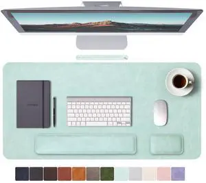 RENMTURE Large Mouse Pad and Keyboard Wrist Rest, Desk Pad for Keyboard and Mouse, Large Gaming Mouse Pad with Wrist Support, Desk Mat for Work and Gaming (Mint Green)