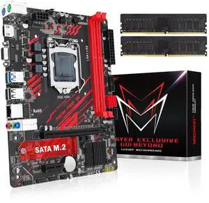 MACHINIST H81 LGA 1150 Motherboard with 2x8GB 1600MHz DDR3 RAM Memory, Intel 4th Gen for Core i3,i5,i7/Xeon E3 V2/Pentium, Micro ATX, PCIe 2.0, NGFF M.2, Gigabit LAN