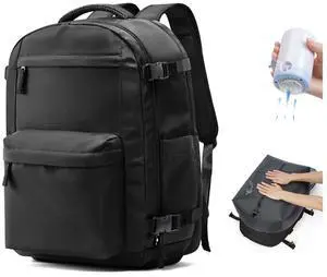 VGCUB Vacuum Backpack Travel with Electric Pump Vacpack System Storage Compression Laptop Work Business Waterproof College Weekender Bags Casual Daypack Backpacks for Women Men Black