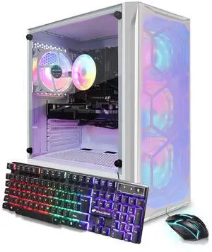 STGAubron Gaming PC Computer Desktop, Intel Core i7 8th Gen up to 4.1G, Radeon RX 5600XT 6G, 16G DDR4, 1T SSD, WiFi 6, BT 5.2, RGB Fan x4, Windows 11 Home