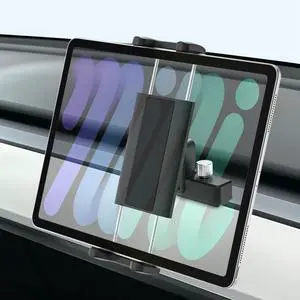 Dosvsi Tesla Tablet Mount for Passenger, Tesla Model Y/ 3 Co-Pilot Tablet Holder for Air Vent, [Anti-Shake - 6 Hooks Clip] Tesla Road Trip Essentials for iPad Mini, Galaxy Z Fold, iPhone,4-8.3" Device