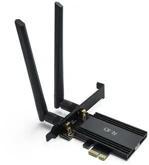 QFly PCIe WiFi 6E Card, AX210 Network Card Adapter for PC Gaming, Bluetooth 5.3, Tri-Band (802.11ax) 5400Mbps 6GHz Wireless LAN Cards with MU-MIMO, OFDMA, Support Windows 10/11 (64-bit)