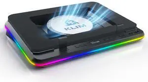 KLIM Turbofrost MAX - RGB Laptop Cooling Pad, Gaming Laptop Cooler with Powerful Turbofan XL, Fast Cooling Laptop, 15.6-17in, Smart Inlay System for Optimal Airflow, Adjustable Speed, LCD Screen