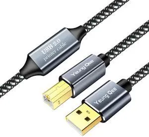 Printer Cable 65 ft,USB Printer Cable High Speed USB 2.0 A Male to Type B Male Scanner Cable Cord Compatible with HP, Canon, Epson, Dell, Brother, Xerox, Samsung etc (65FT/20M)