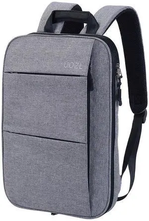 UOZL Laptop Backpack Slim & Expandable with Hidden Built-in Usb Spill-Resistant Notebooks Bag Case for Most 13-15 Inch MacBooks Surface-Books Dell HP Lenovo Asus Computers (Grey-Black)