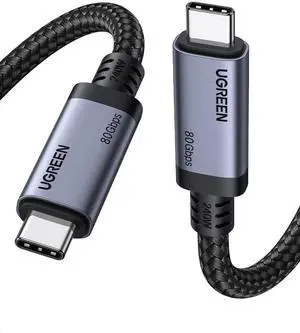 UGREEN USB C to USB C Cable 240W USB4 Gen4 80Gbps Premium 17K Dual 8K Triple 4K Display PD3.1 Type C Fast Charging Compatible with USB C Monitors, MacBook, iPad, iPhone 17/16/15, 3.3FT