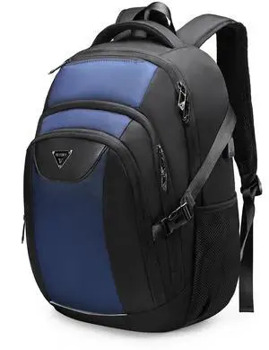Laptop Travel Backpack with USB Charging Port, Anti-Theft Travel Business Backpack Fits 17 Inch Notebook, 30L Water-Resistant Work Computer Backpack, College School Bookbag for Men Women, Blue/Black
