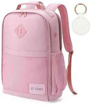 ECOHUB Travel Backpack for Women Men, 17.3" Laptop Backpack with Hat Clip Water-Resistant Carry On Casual Daypack Lightweight Personal Item Bag with USB Charging Port for Travel Hiking College, Pink