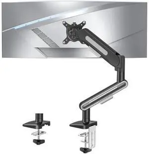 MOUNTUP Single Monitor Desk Mount for 4.4-26.5lbs, Heavy Duty Monitor Arm for 40 39 37 34 32 27inch, Full-Motion Monitors Stand, Height Adjustable Gas Spring Monitors Arm with C-ClampGrommet Base