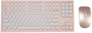 Willow Mechanical Keyboard [Milk Tea Edition] + Bonus Wireless Mouse, 102 Keys, MAC/WIN, LP Kailh Linear Silent Hot Swappable Switches, White Backlit, RF 2.4, Bluetooth, USB, PBT Keycaps, Aluminum Top