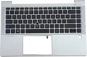 LTPRPTS Replacement Laptop Upper Case Palmrest Backlit Keyboard Assembly Part for H P Elitebook 840 G7 G8 745 G7 G8 M36312-001 M52490-001 Black