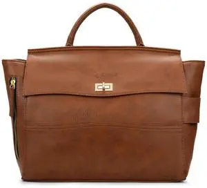 RASHKI ARIA Women tote bag | 15.6" Laptop Messenger Bag | Laptop Bag | Office Bag | College Bag | Vegan Leather (TAN)