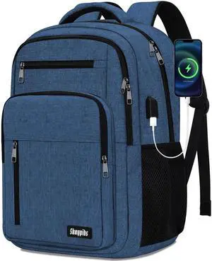 Skaypibs Black Backpack for Men Women, School Backpack for Boys Girls Teens, 15.6 Inch Laptop Backpacks with USB Port, Water Resistent Book bag, Work College Bookbag, back pack, Mochila para hombre