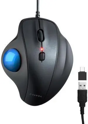 SANWA Wired Ergonomic Trackball Mouse, Optical Vertical Rollerball Mice, Silent Buttons, 34mm Trackball, 600/800/1200/1600 DPI, Compatible with MacBook, Laptop, Computer, Windows, macOS, Blue SANWA Wired Ergonomic Trackball Mouse, Optical Vertical Rollerball Mice, Silent Buttons, 34mm Trackball, 600/800/1200/1600 DPI, Compatible with MacBook, Laptop, Computer, Windows, macOS, Blue