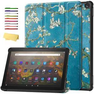 UUcovers Case for All-New Kindle Fire HD 10 Tablet (only 13th Generation, 2023 Release) 10.1" Trifold Lightweight Stand Hard Cover with Auto Wake/Sleep for Fire HD 10 2023, Blossoming Almond Tree