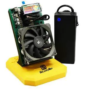 NerdQaxe++ 4.8TH/s Bitcoins Miner 4 Pieces BM1370 Asic Chip Solo BTC 15J/Th 98W Power Consumption Open-Source Mining Machine (Yellow)
