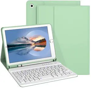 Divufus Keyboard Case for iPad Mini 5th & Mini 4th Generation 7.9 Inch [Magnetic Detachable Wireless Keyboard][Support 3 System] Flip Stand Case with Pencil Holder for iPad Mini 4/5, Green