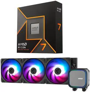 MICRO CENTER CPU AIO Combo - AMD Ryzen 7 9700X CPU Processor with MSI MAG Coreliquid A13 360 AIO ARGB CPU Liquid Cooler 360mm Radiator LGA 1700/1851 / AM5/ AM4 Compatible