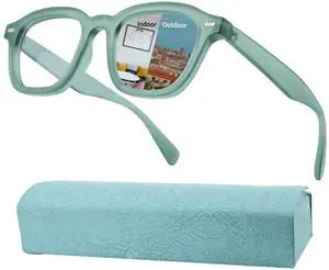 K.LAVER Photochromic Computer Blue Light Blocking Glasses For Woman, Reading Eyeglasses-Fashion TR90 Rectangle Frame,Sunglasses Anti Eyestrain & UV