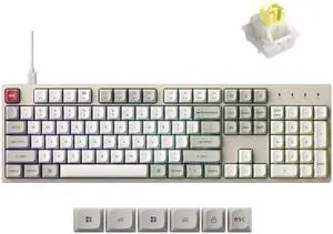 Keychron C2 Pro Wired Mechanical Keyboard with 8K Hz Polling Rate, Full Size Custom RGB Backlit Hot-Swappable, Non-Shine Through PBT Keycaps Compatible with Mac Windows Linux (Silent Banana Switch)