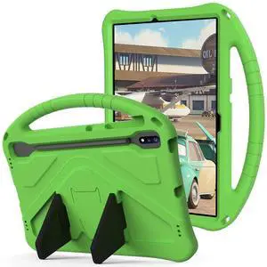YRH Kids Case for Samsung Galaxy Tab S10 Plus/Tab S9 FE Plus/Tab S9 Plus 12.4 inch, EVA Shockproof Cover with Handle Stand, Green