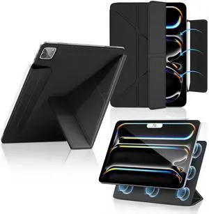 DUNNO Magnetic Case for iPad Pro 13 Inch M4 (2024), Powerful Magnetic Attachment Case with Auto Sleep/Wake, Ultra Slim Multi-Angle Stand Protective Case for iPad Pro 13 2024 (Black)