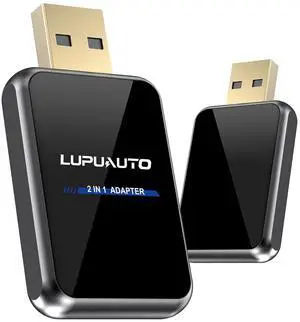 2-in-1 Mini Wireless Car Carplay Adapter, Upgrade Plug & Play Wireless Carplay & Android Auto Adapter for Apple CarPlay, Instant Connection & Voice Control