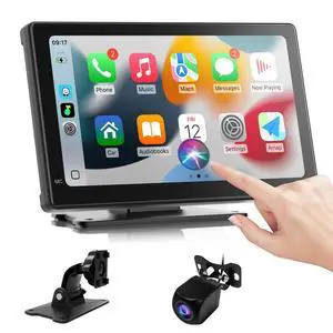 Haudio 7 Inch Portable Carplay Screen for Car,Car Stereo Wireless Carplay & Android Auto,1080p Backup Camera CarAudio Receivers GPS Navigation Mirror Link