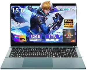 Laptop, Gaming Laptop AMD Ryzen R5 7520H, 15.6 Inch Laptop Computer 32GB RAM 1TB SSD , AMD Radeon Lap top, Laptops with Backlit Keyboard, Fingerprint Unlock, 50Wh, WiFi 5, BT 4.2, HDMI, Win 11 Pro Laptop, Gaming Laptop AMD Ryzen R5 7520H, 15.6 Inch Laptop Computer 32GB RAM 1TB SSD , AMD Radeon Lap top, Laptops with Backlit Keyboard, Fingerprint Unlock, 50Wh, WiFi 5, BT 4.2, HDMI, Win 11 Pro