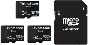 TEKNOSTONE 64GB Basic MicroSDXC TF Memory Card with Adapter 3 Packs TEKNOSTONE 64GB Basic MicroSDXC TF Memory Card with Adapter 3 Packs