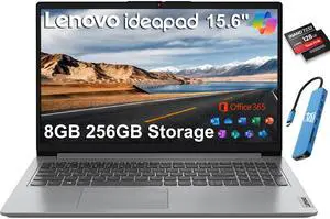 Lenovo IdeaPad Laptop Computer, 15.6" Anti-Glare, 8GB RAM, 256GB (128GB SSD +128GB eMMC), 1-Year Office 365, Intel Core CPU, for Student, Home, Work, Numeric Keypad, Wi-Fi 6, IST HUB, Win 11 Lenovo IdeaPad Laptop Computer, 15.6" Anti-Glare, 8GB RAM, 256GB (128GB SSD +128GB eMMC), 1-Year Office 365, Intel Core CPU, for Student, Home, Work, Numeric Keypad, Wi-Fi 6, IST HUB, Win 11
