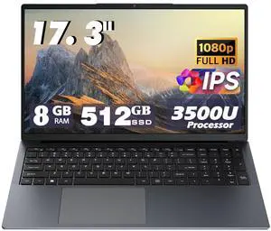 MTWZMM 17.3 Inch Laptop with 3500U, 8GB RAM, 512GB SSD, FHD IPS Display, Backlit Keyboard, Webcam,RJ45, Dual Wi-Fi, Bluetooth 5.0, HDMI, USB 3.0, Type-C MTWZMM 17.3 Inch Laptop with 3500U, 8GB RAM, 512GB SSD, FHD IPS Display, Backlit Keyboard, Webcam,RJ45, Dual Wi-Fi, Bluetooth 5.0, HDMI, USB 3.0, Type-C