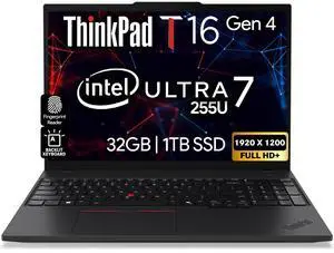 Oemgenuine Lenovo ThinkPad T16 Gen 4 16 WUXGA IPS Display, Intel Ultra 7-255U (Beats i7-1355U), 32GB DDR5, 1TB NVMe, Webcam, WiFi 6E + BT, RJ-45, Backlit KB, FP Reader, W11P, Business Laptop Oemgenuine Lenovo ThinkPad T16 Gen 4 16 WUXGA IPS Display, Intel Ultra 7-255U (Beats i7-1355U), 32GB DDR5, 1TB NVMe, Webcam, WiFi 6E + BT, RJ-45, Backlit KB, FP Reader, W11P, Business Laptop