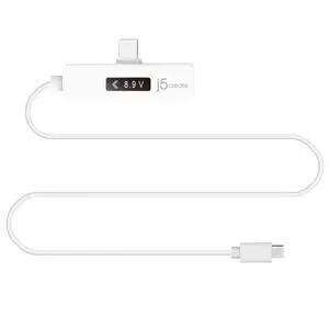 j5create USB-C to USB-C 2.0 Right Angle Cable with Dynamic Power Meter (4ft) Support Power Delivery 2.0 with E-Marked IC Chip and OLED Display j5create USB-C to USB-C 2.0 Right Angle Cable with Dynamic Power Meter (4ft) Support Power Delivery 2.0 with E-Marked IC Chip and OLED Display